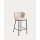 Kave Home CISELIA Chenille Bar Stool, Beige, 65cm