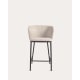 Kave Home CISELIA Chenille Bar Stool, Beige, 65cm