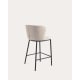 Kave Home CISELIA Chenille Bar Stool, Beige, 65cm