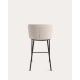 Kave Home CISELIA Chenille Bar Stool, Beige, 65cm