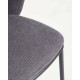 Kave Home Ciselia Chenille Bar Stool, Dark Grey