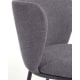 Kave Home Ciselia Chenille Bar Stool, Dark Grey