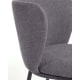 Kave Home Ciselia Chenille Bar Stool, Dark Grey, 65cm