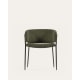 Kave Home Runnie Corduroy Dining Chair, Dark Green