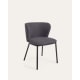 Kave Home Ciselia Chenille Dining Chair, Dark Grey