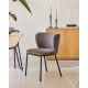 Kave Home Ciselia Chenille Dining Chair, Dark Grey