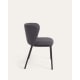 Kave Home Ciselia Chenille Dining Chair, Dark Grey