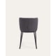 Kave Home Ciselia Chenille Dining Chair, Dark Grey