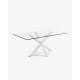 Kave Home Argo Dining Table, Clear & White, 2m
