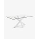 Kave Home ARGO Dining Table, Clear & White, 2m