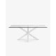 Kave Home Argo Dining Table, Clear & White, 2m