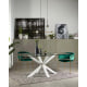 Kave Home Argo Dining Table, Clear & White, 1.5m