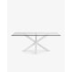 Kave Home Argo Dining Table, Clear & White, 1.5m