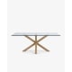 Kave Home Argo Dining Table, Clear & Natural, 1.5m