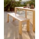 Kave Home Victoire Outdoor Solid Teak Wood Bench, 215cm