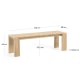 Kave Home Victoire Solid Teak Wood Bench, 175cm