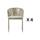 Kave Home Saconca Dining Chair, Beige, Set of 4