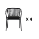 Kave Home Xelida Dining Chair, Black, Set of 4