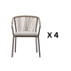 Kave Home Xelida Dining Chair, Brown, Set of 4