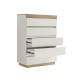 Lifely Cuppa Wooden 5 Chest of Drawers, Natural Oak White, 40Wx80Lx109H cm