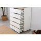 Lifely Cuppa Wooden 5 Chest of Drawers, Natural Oak White, 40Wx80Lx109H cm