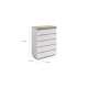 Lifely Cuppa Wooden 5 Chest of Drawers, Natural Oak White, 40Wx80Lx109H cm