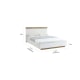 Lifely Cuppa Wooden Bed Frame, White Oak, Super King, 187Wx208Lx26/89H cm