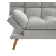 Lifely Buffy 3 Seater Velvet Sofa Bed, Light Grey, 110Wx190Lx47H cm
