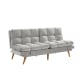 Lifely Buffy 3 Seater Velvet Sofa Bed, Light Grey, 110Wx190Lx47H cm