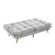 Lifely Buffy 3 Seater Velvet Sofa Bed, Light Grey, 110Wx190Lx47H cm