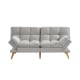 Lifely Buffy 3 Seater Velvet Sofa Bed, Light Grey, 110Wx190Lx47H cm