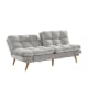 Lifely Buffy 3 Seater Velvet Sofa Bed, Light Grey, 110Wx190Lx47H cm