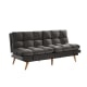 Lifely Buffy 3 Seater Velvet Sofa Bed, Charcoal, 110Wx190Lx47H cm