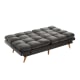 Lifely Buffy 3 Seater Velvet Sofa Bed, Charcoal, 110Wx190Lx47H cm