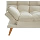 Lifely Buffy 3 Seater Velvet Sofa Bed, Beige, 110Wx190Lx47H cm