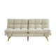 Lifely Buffy 3 Seater Velvet Sofa Bed, Beige, 110Wx190Lx47H cm