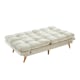 Lifely Buffy 3 Seater Velvet Sofa Bed, Beige, 110Wx190Lx47H cm