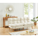 Lifely Buffy 3 Seater Velvet Sofa Bed, Beige, 110Wx190Lx47H cm