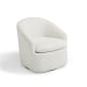 Lifely Cammy Boucle Swivel Chair, Creamy White, 75Wx75Lx75H cm