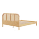 Lifely Lana Rattan Bed Frame, Maple, Double, 150Wx195.8Lx100H cm