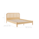 Lifely Lana Rattan Bed Frame, Maple, Double, 150Wx195.8Lx100H cm