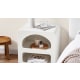 Lifely Sorrento Bedside Table, Chalk White, 40Wx50Lx50H cm