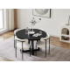 Lifely Haris Round Dining Table, 120Wx120Lx75H cm, Black