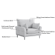 Linspire Moss 1-Seater Sofa, Neutral White