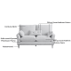Linspire Moss 2-Seater Sofa, Neutral White