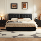 Linspire Obsidian Leather Super King Bed Frame