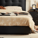 Linspire Obsidian Leather Super King Bed Frame