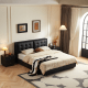 Linspire Obsidian Leather Super King Bed Frame