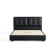Linspire Obsidian Leather Small Queen Bed Frame