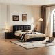 Linspire Obsidian Leather Small Queen Bed Frame